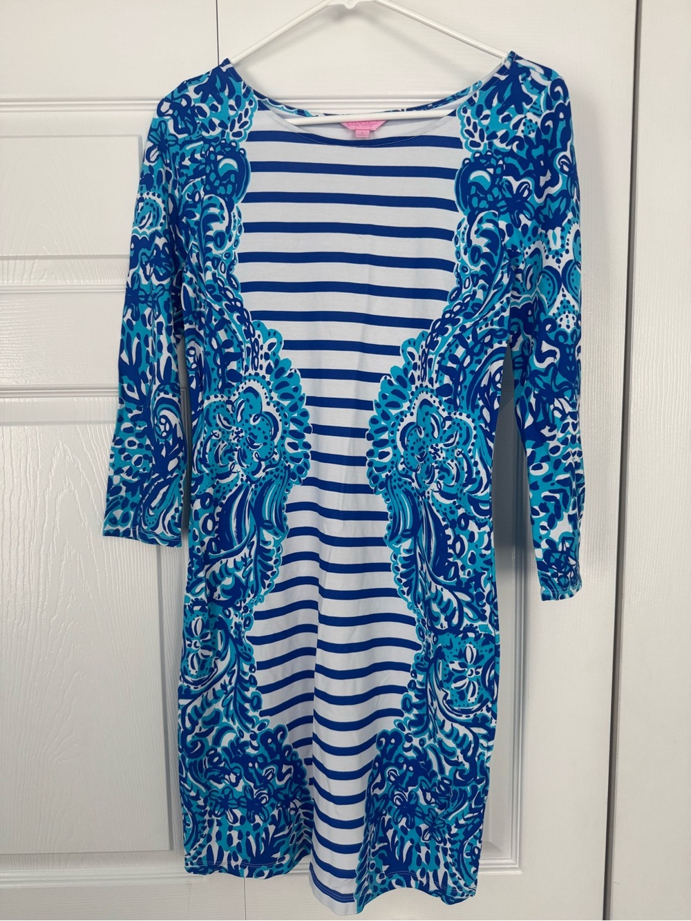 Lilly Pulitzer Blue & Turquoise Paisley-Stripe Shift Dress